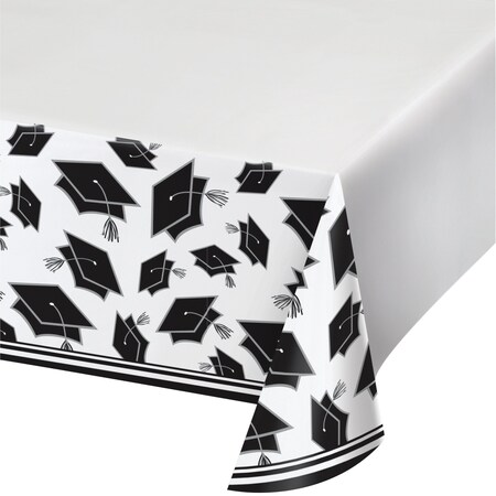 Creative Converting Plastic Tablecover, 54" x 102", White
